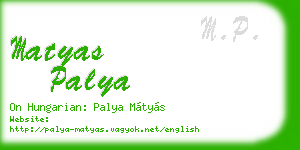 matyas palya business card